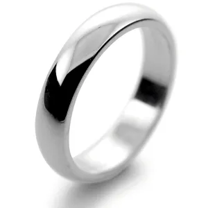  Plain D Profile Wedding Rings - Palladium